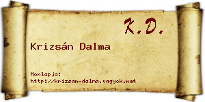 Krizsán Dalma névjegykártya